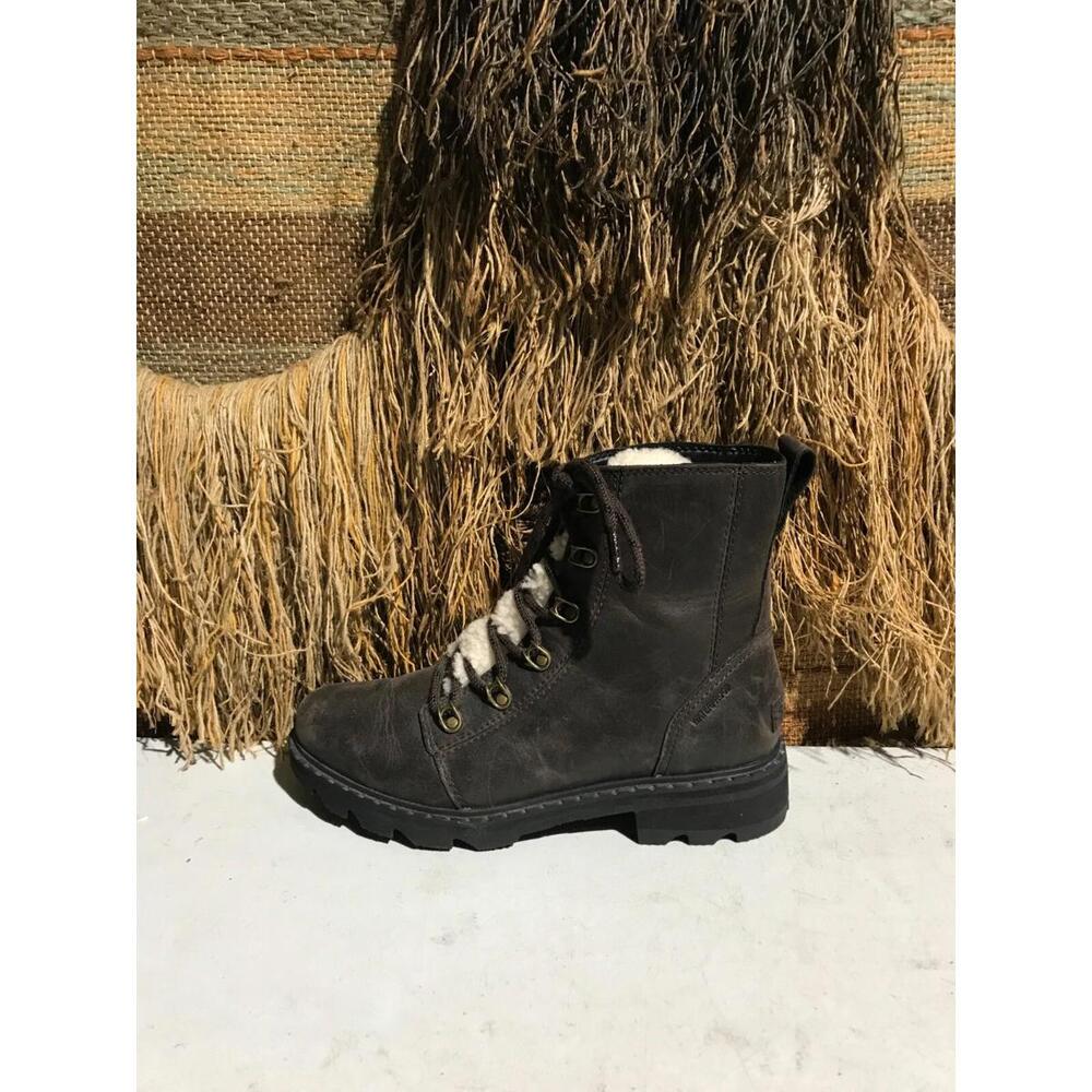 SOREL Women's Lennox Lace Cozy Brown Leather Boots US Women Size 8.5